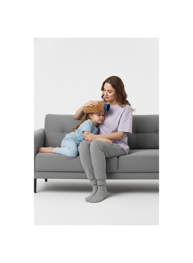  جرانزيا قِربة مياه ساخنة للاستخدام اليومي بغطاء قطيفة ناعم لتدفئة الجسم وتخفيف الإجهاد - Image 4